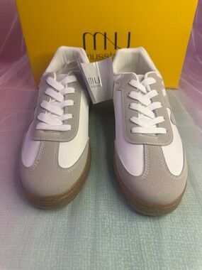 Miu Miu Women's White and Light Gray Sneakers